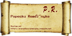 Popesku Reményke névjegykártya